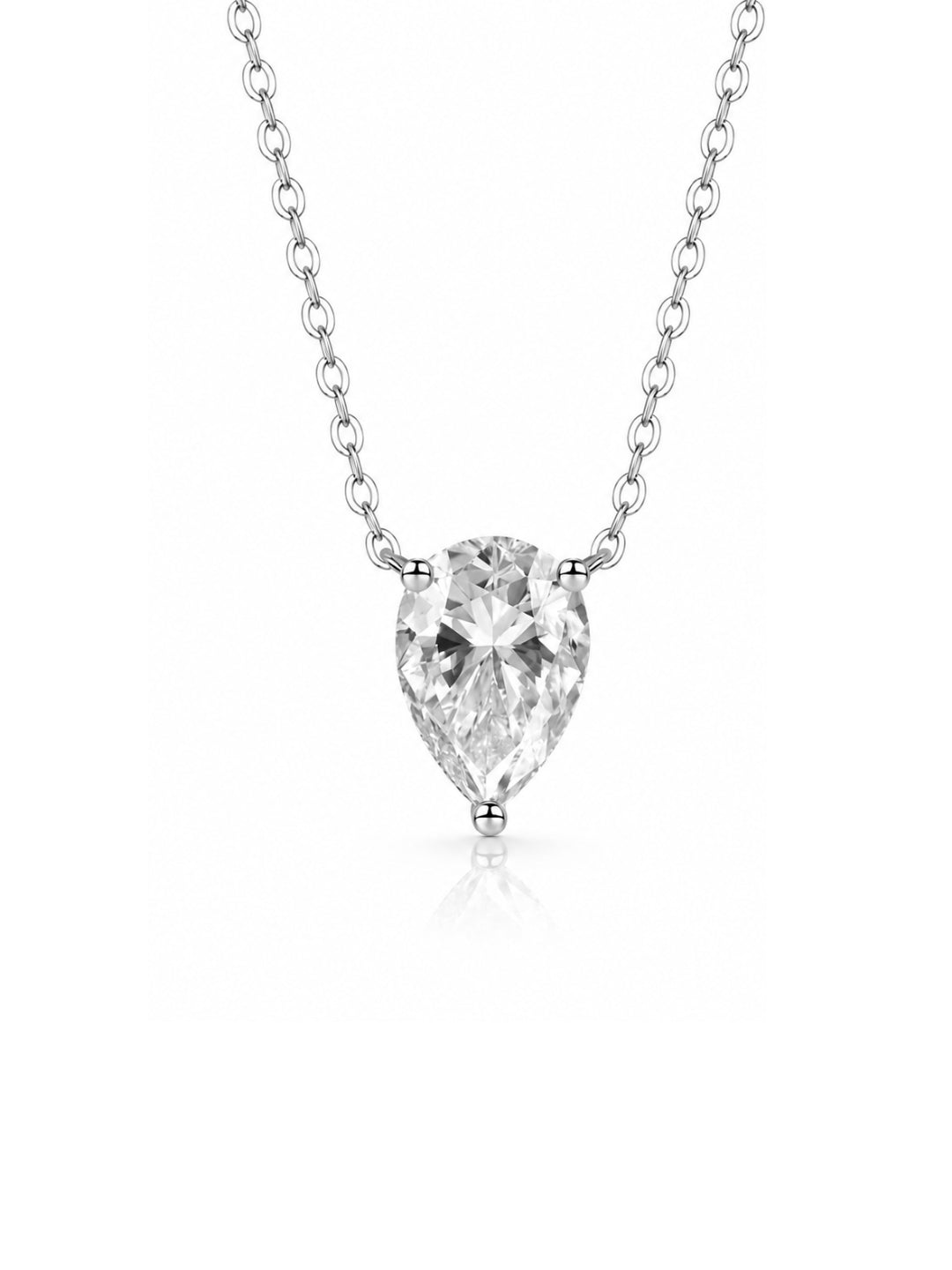 Pendentif Poire Inversée en Moissanite en Argent 925