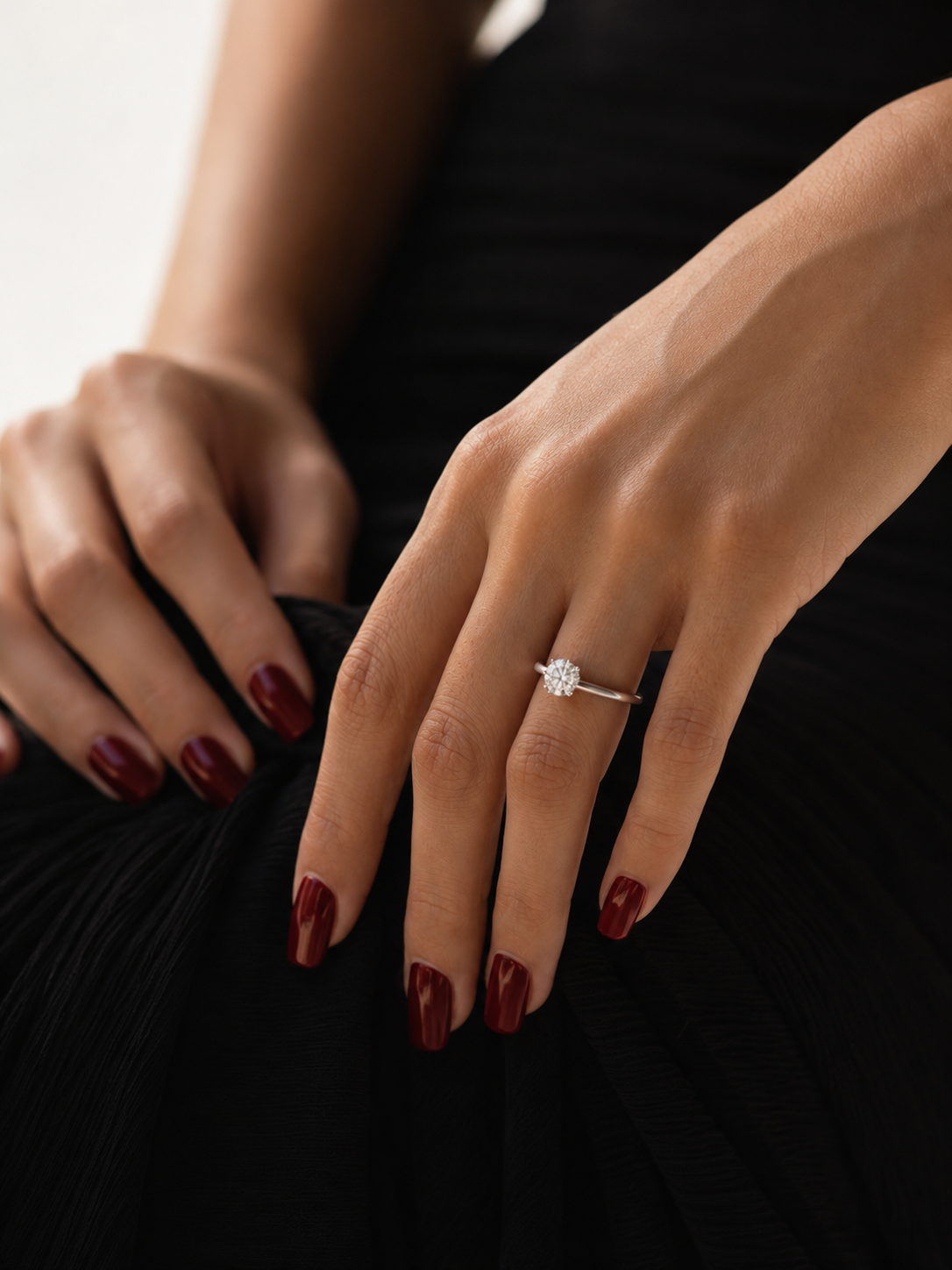 Bague ajustable Amalfi en moissanite en argent 925