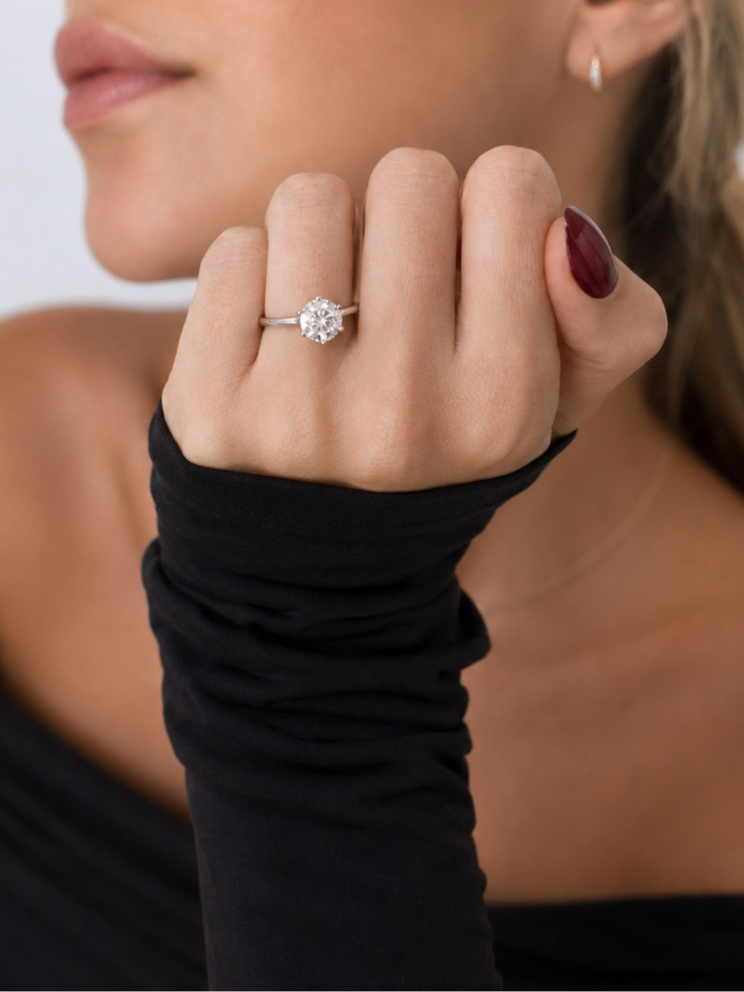 Bague Ajustable Noelle en moissanite en argent 925