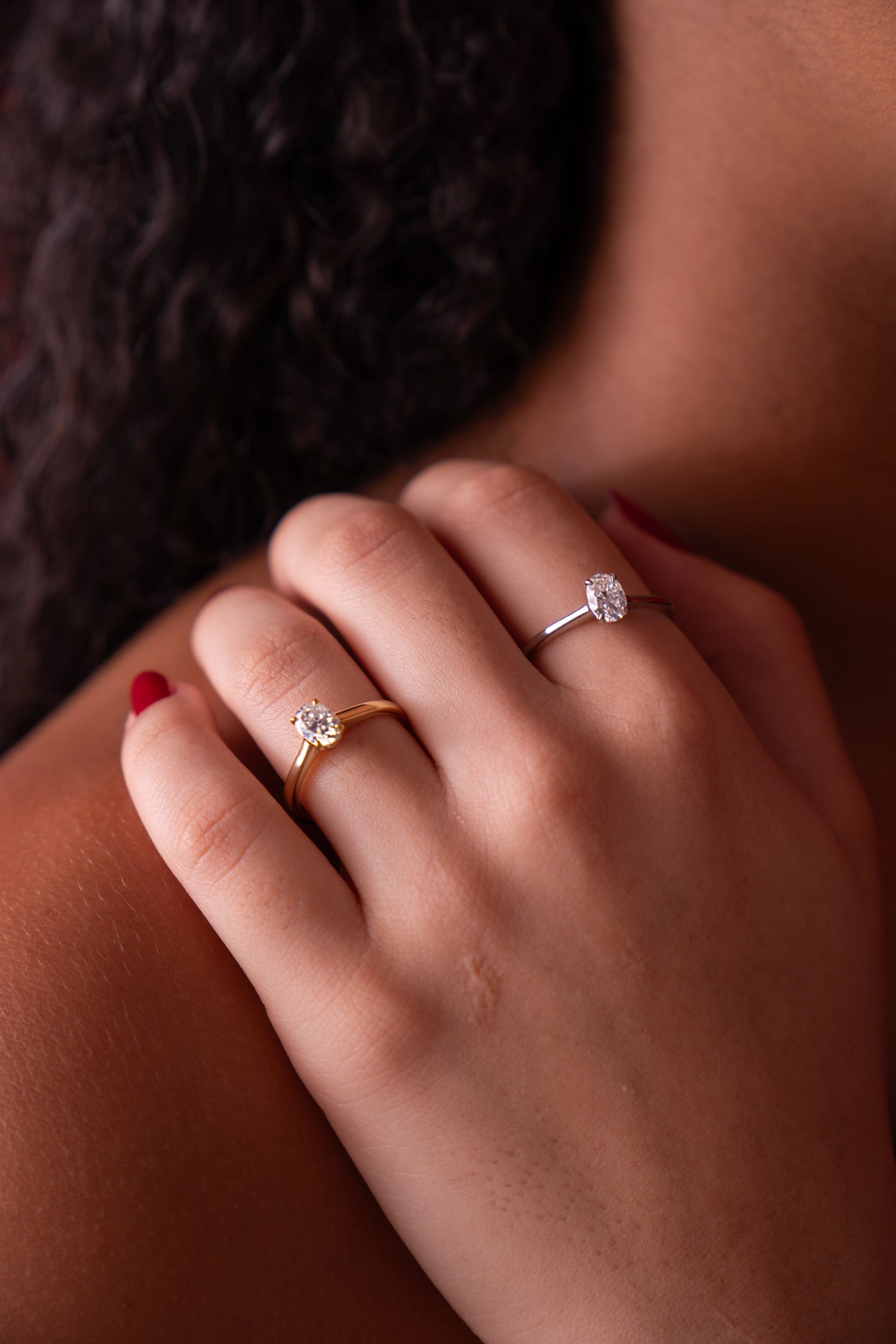 Bague ovale en argent 925 en moissanite