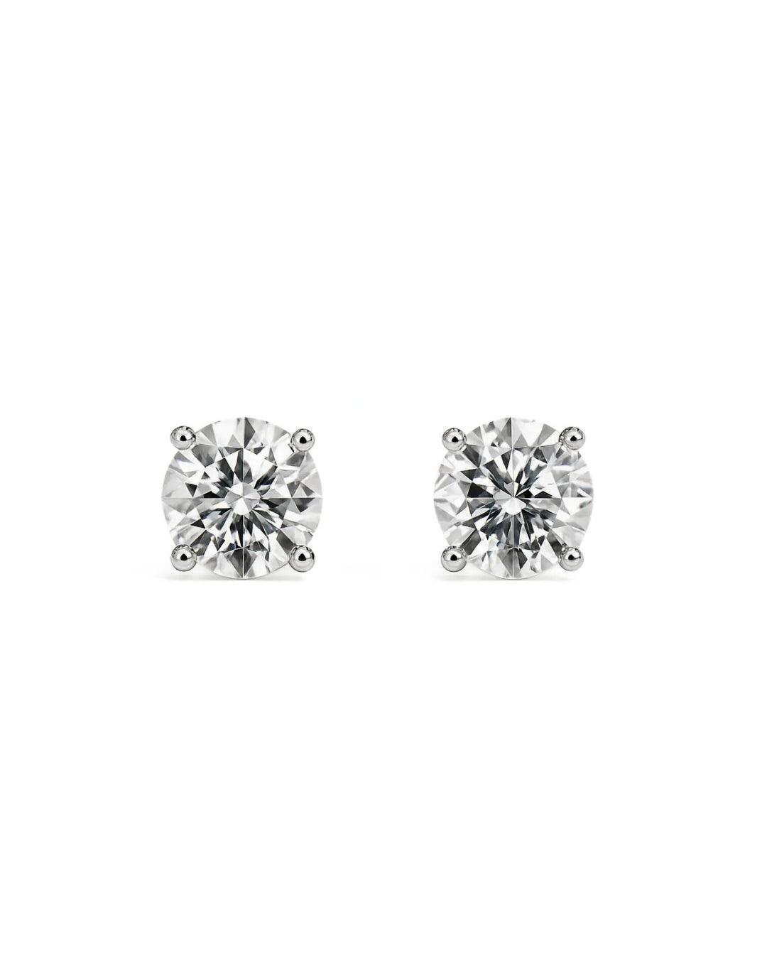 Round Cut Earrings 2ct 925 Sterling Silver Moissanite