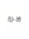 Boucles d’oreilles solitaires rondes 2 carats en moissanite en argent 925