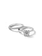 Conjunto Ajustável Meia Aliança com Solitário Moissanite em Prata 925