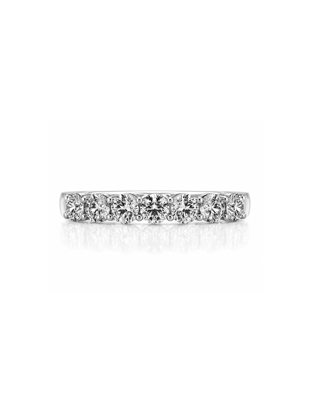 Bague Demi-Alliance Aurora ajustable en moissanite en argent 925