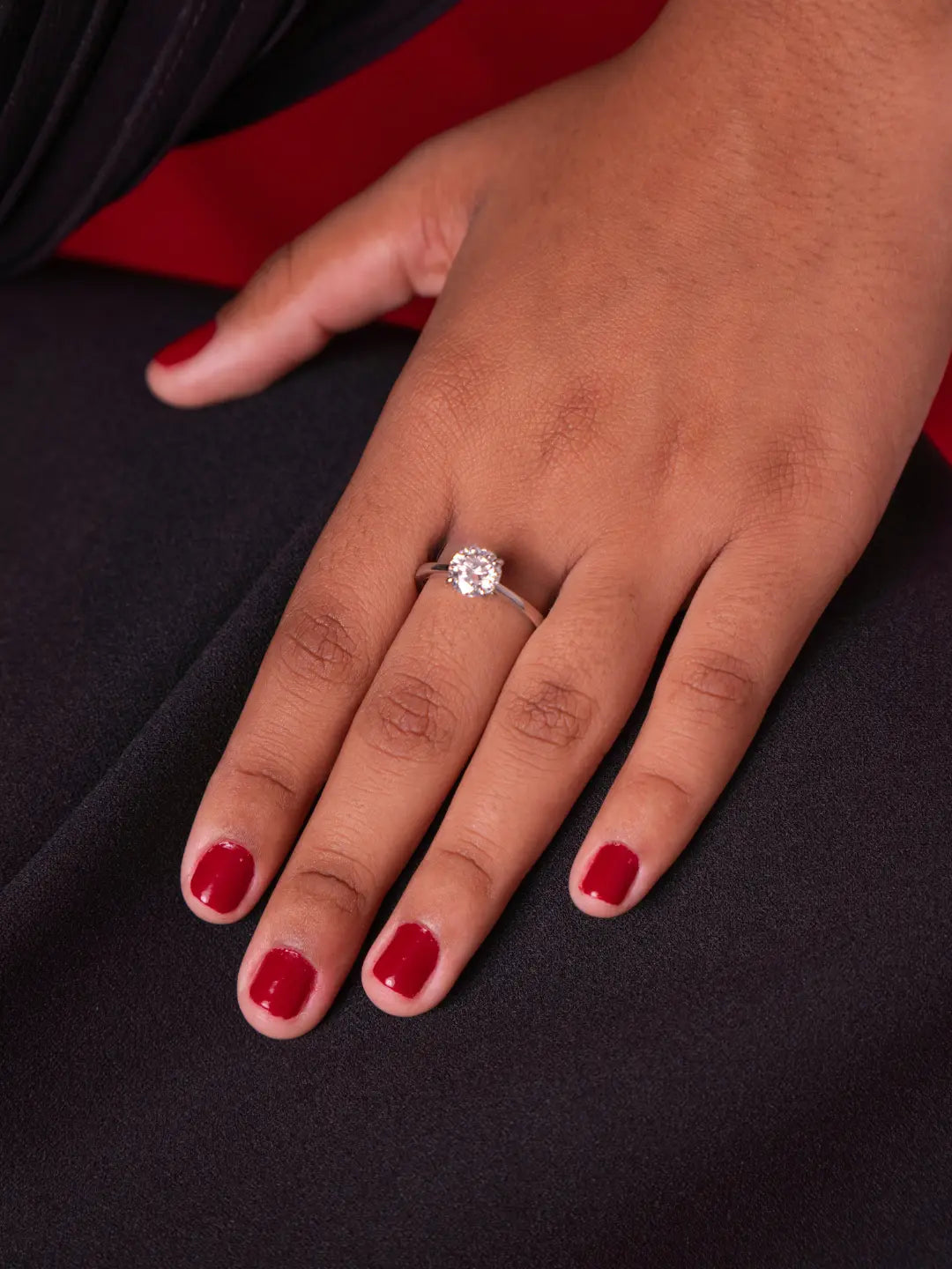 Bague Solitaire en moissanite en argent 925