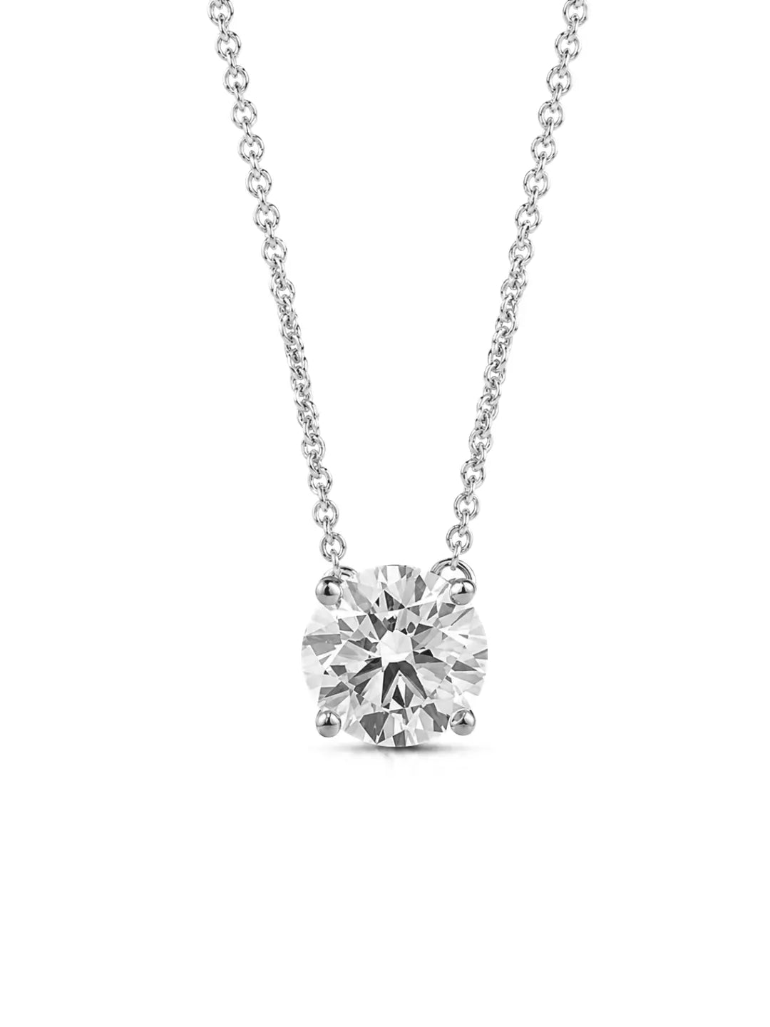 Collier Round Cut en moissanite en argent 925