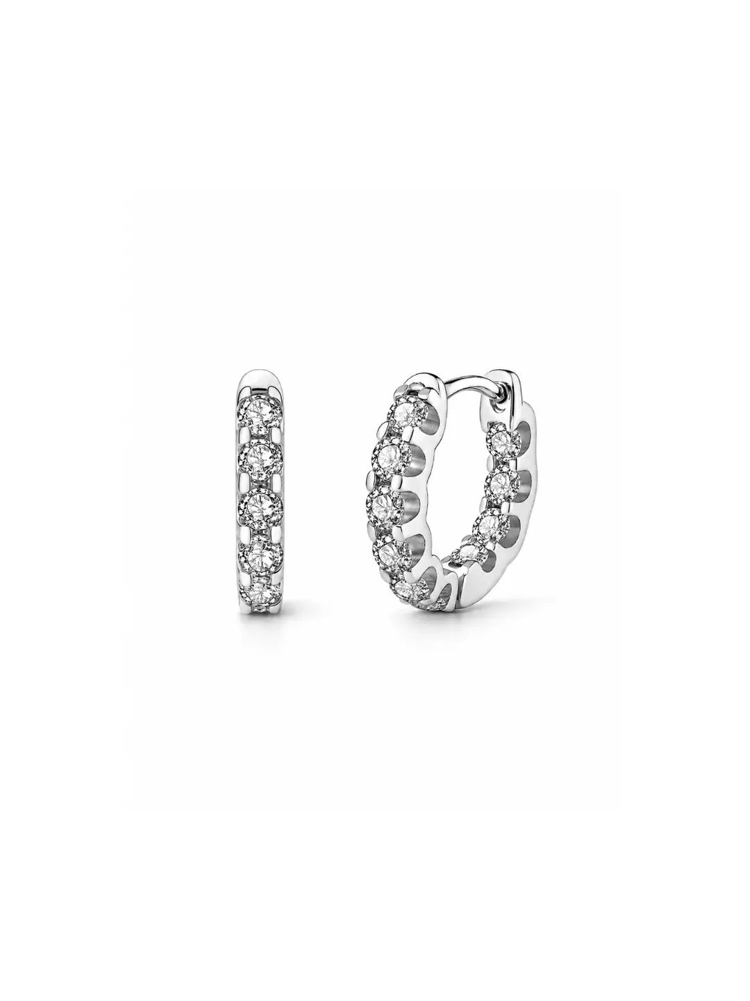 Boucles d'oreilles créoles Petite en Argent 925 en Moissanite