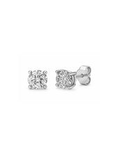 Boucle d'oreille solitaire ronde 0,6 carat en argent 925 avec moissanite