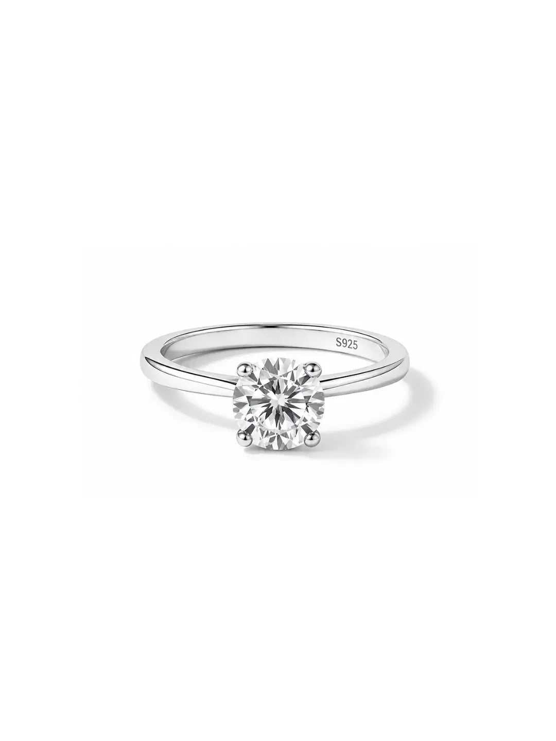 Bague Solitaire en moissanite en argent 925