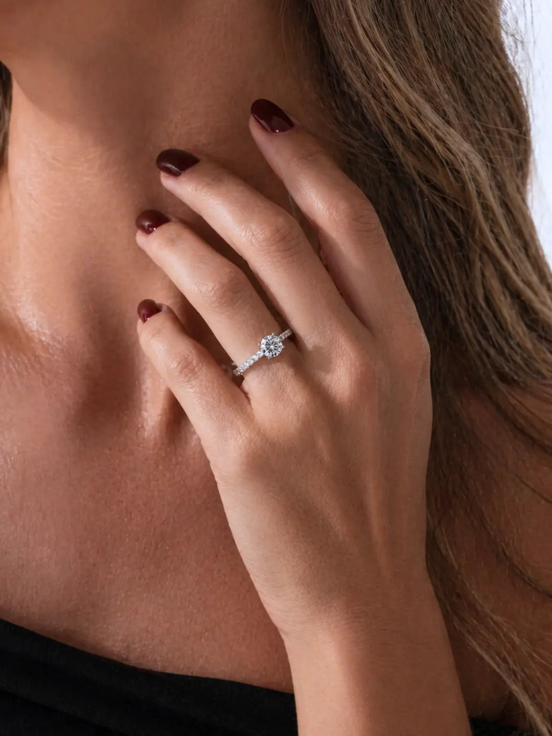 Bague Clémence en moissanite ajustable